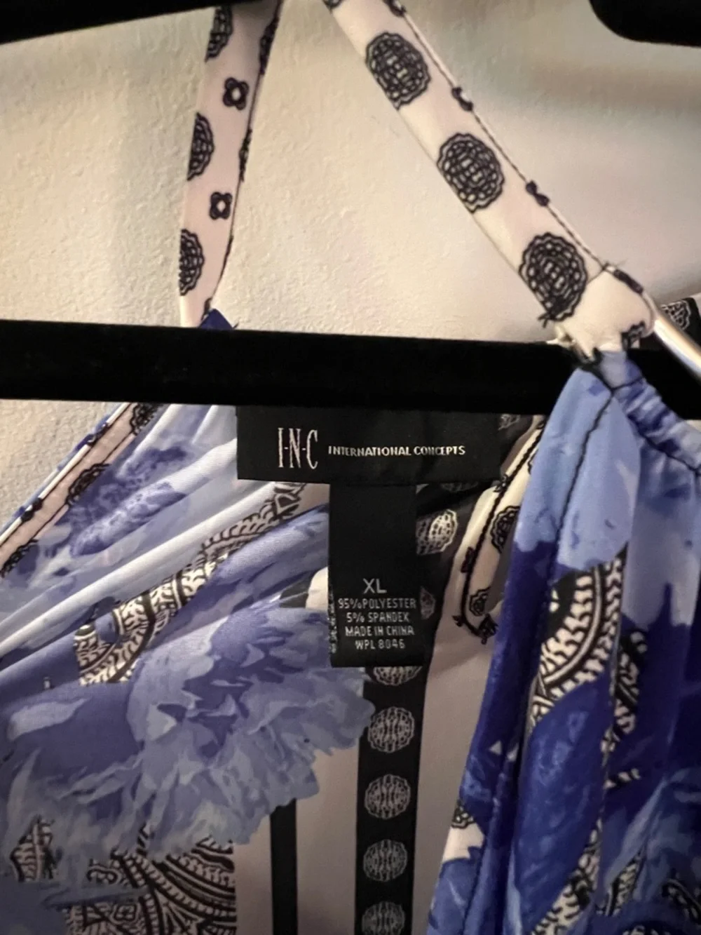 INC International Concepts Blue Floral & Paisley Halter Tank Top Sz XL - Picture 5 of 6